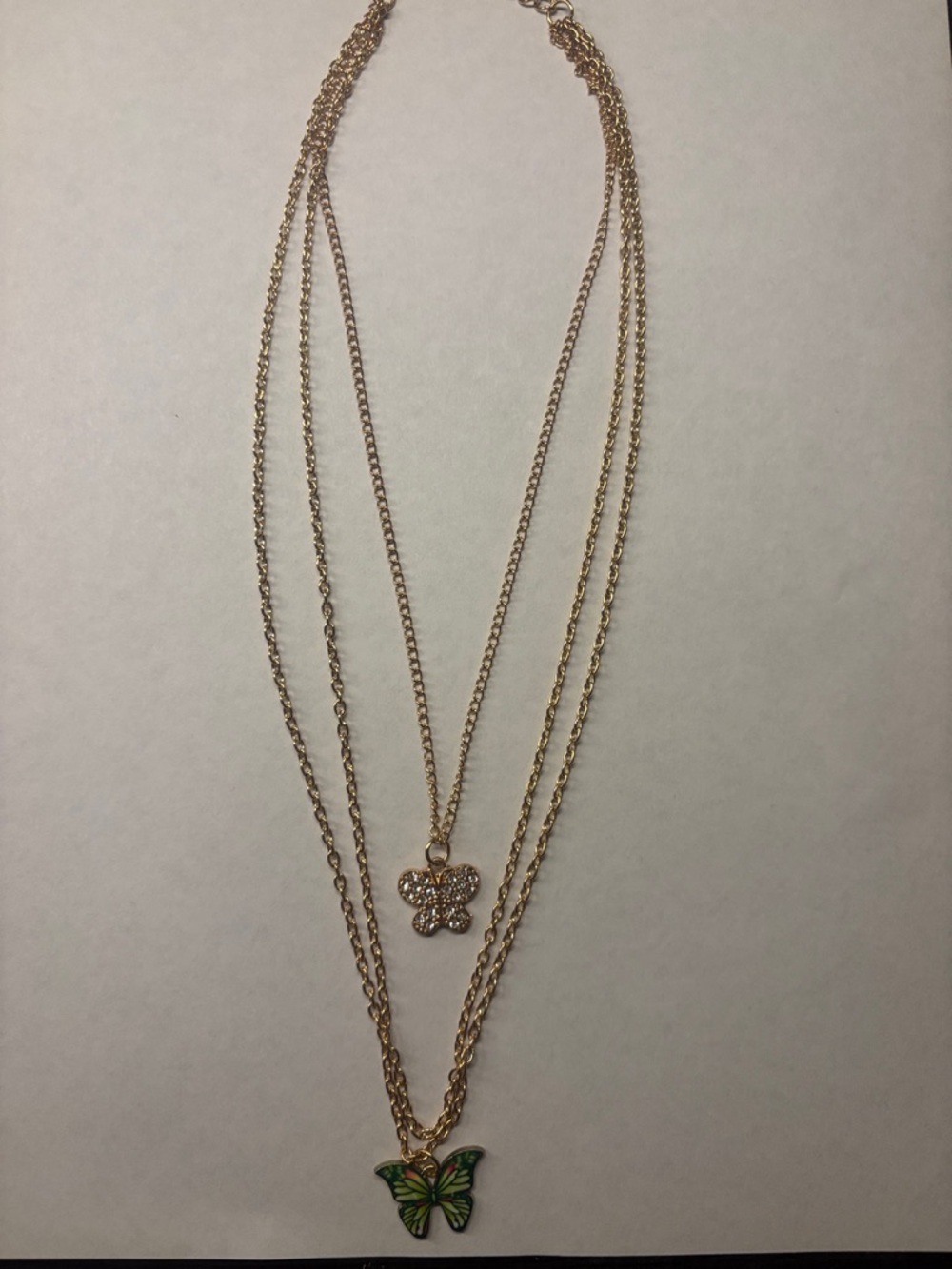 Gold-Tone Layered Butterfly Pendant Necklace - Women Jewelry